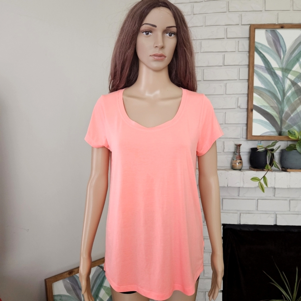 NWOT Athleta peach orange t ahirt short sleeves tee oversized modal blend